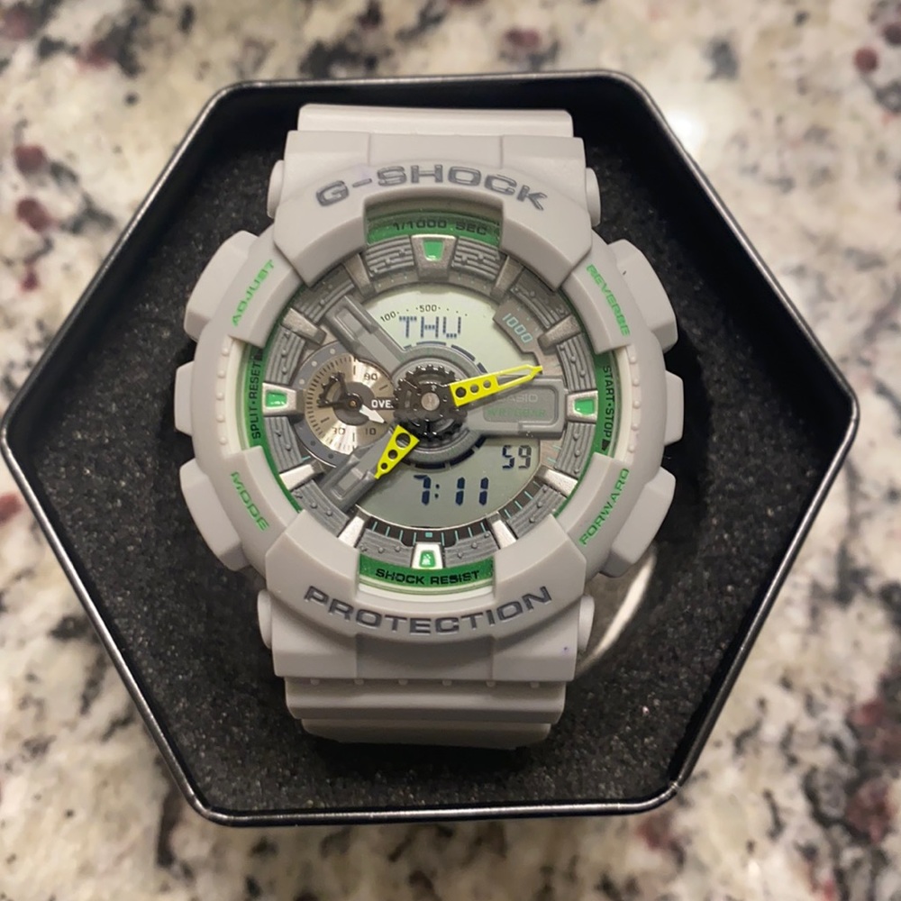 Grey Gshock with green face